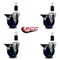 Service Caster 4'' Solid Poly Swivel 1-1/2'' Expanding Stem Caster Set with Brake, 4PK SCC-EX20S414-SPUS-PLB-112-4 - alternate 4